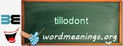 WordMeaning blackboard for tillodont